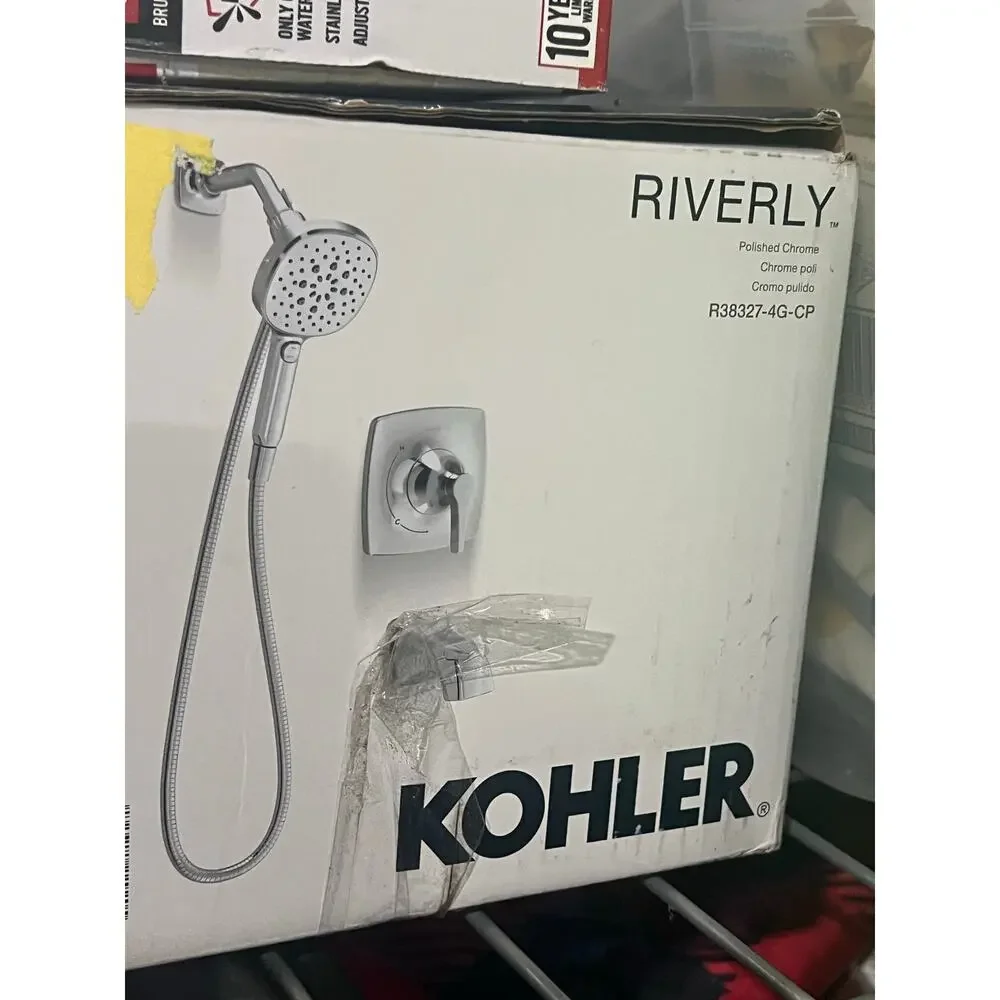 KOHLER Riverly Rite-Temp Bath & Shower Kit Polished Chrome Handshower NEW